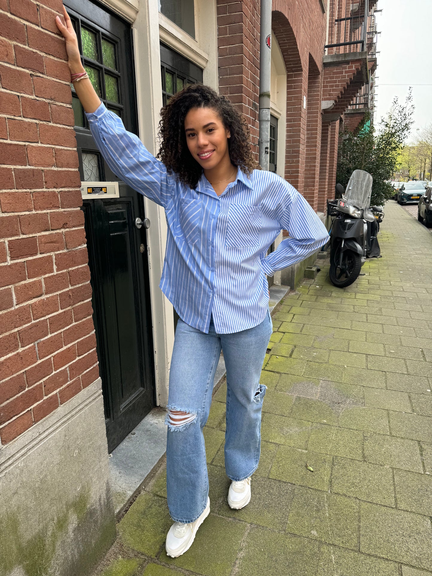 Blouse met mix patroon